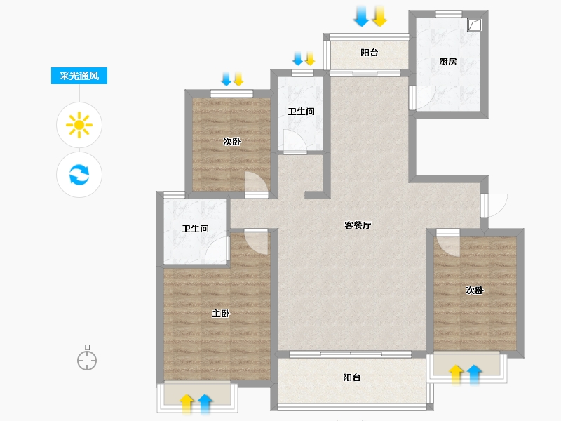 河南省-商丘市-九如府-104.80-户型库-采光通风