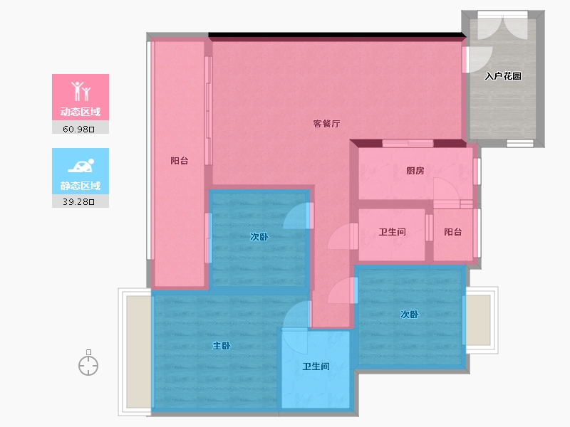 贵州省-毕节市-金园世纪城-93.42-户型库-动静分区