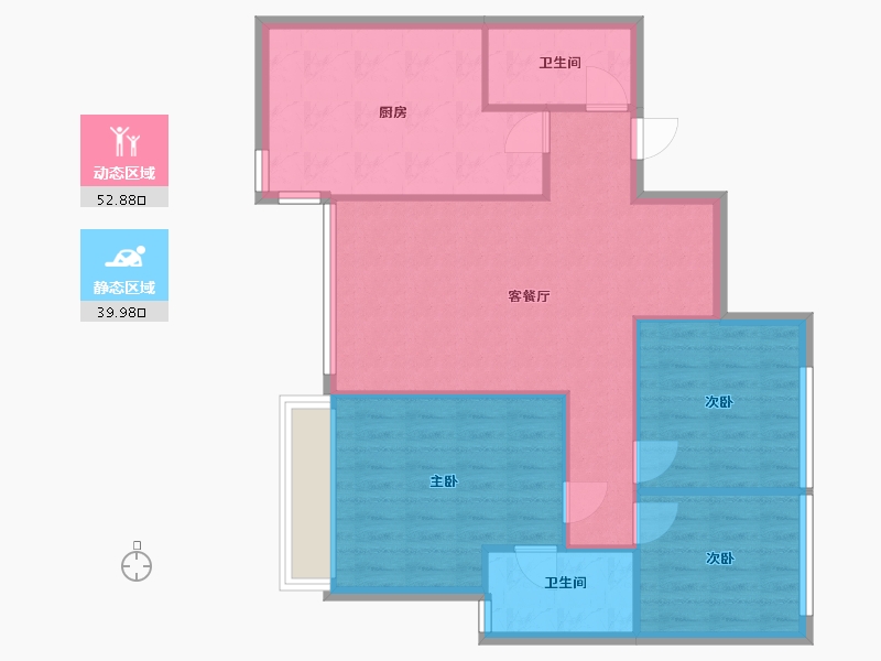 四川省-成都市-乾富鑫城-72.00-户型库-动静分区