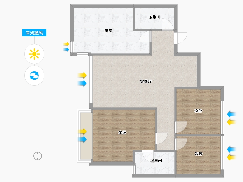 四川省-成都市-乾富鑫城-72.00-户型库-采光通风