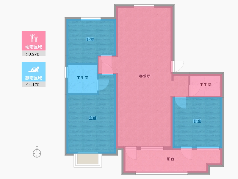 山东省-临沂市-香墅湾-100.80-户型库-动静分区