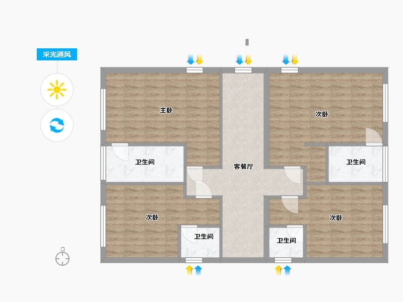 广东省-珠海市-唐苑新村-100.00-户型库-采光通风