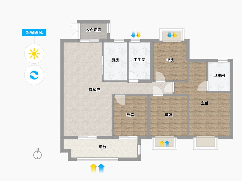 江西省-赣州市-嘉福潋江府-100.80-户型库-采光通风