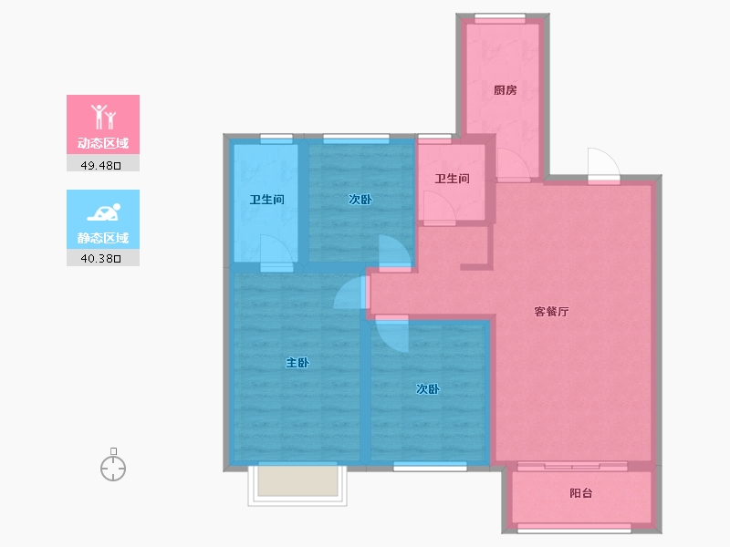 河北省-沧州市-金狮国际-103.00-户型库-动静分区