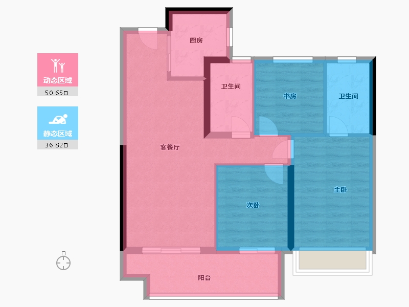 河南省-郑州市-正弘98-78.40-户型库-动静分区