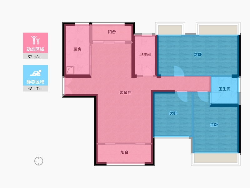 湖南省-常德市-汇景中央-128.00-户型库-动静分区