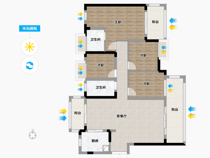 湖北省-宜昌市-春江明月-118.84-户型库-采光通风