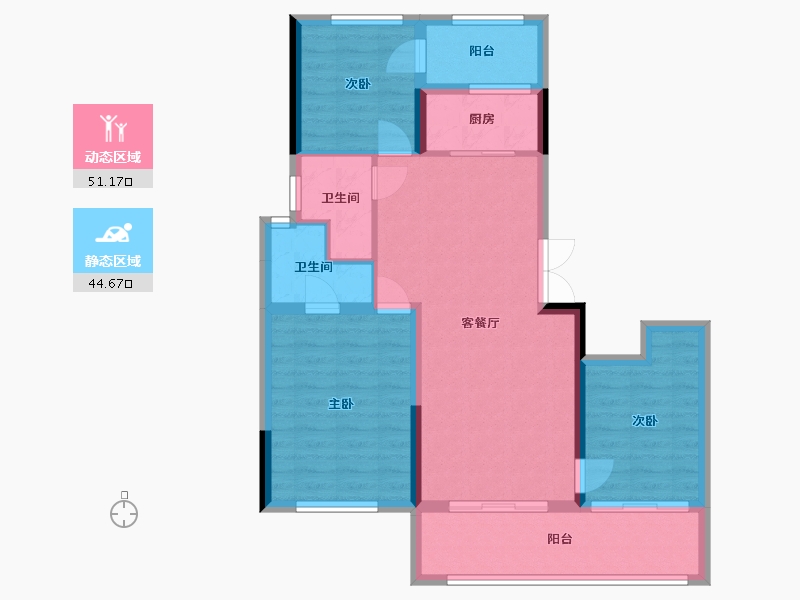 河南省-郑州市-保亿豫景晨园-84.01-户型库-动静分区