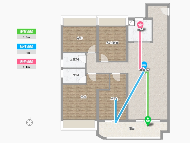 江苏省-徐州市-碧桂园翡翠湾-117.10-户型库-动静线