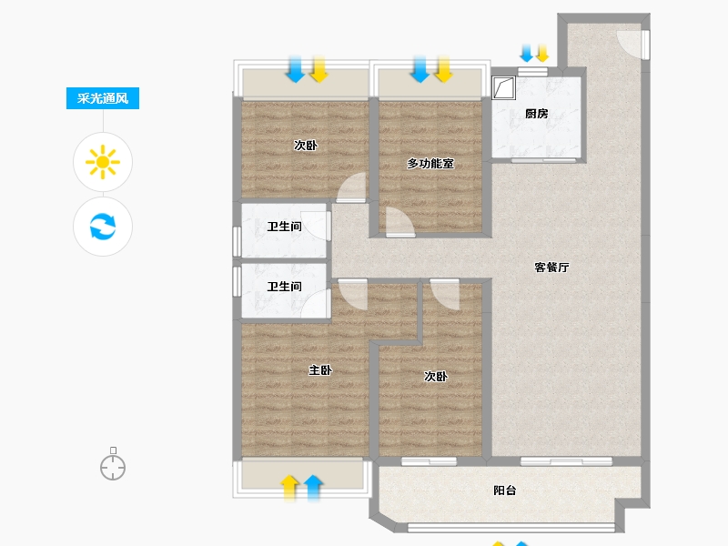 江苏省-徐州市-碧桂园翡翠湾-117.10-户型库-采光通风