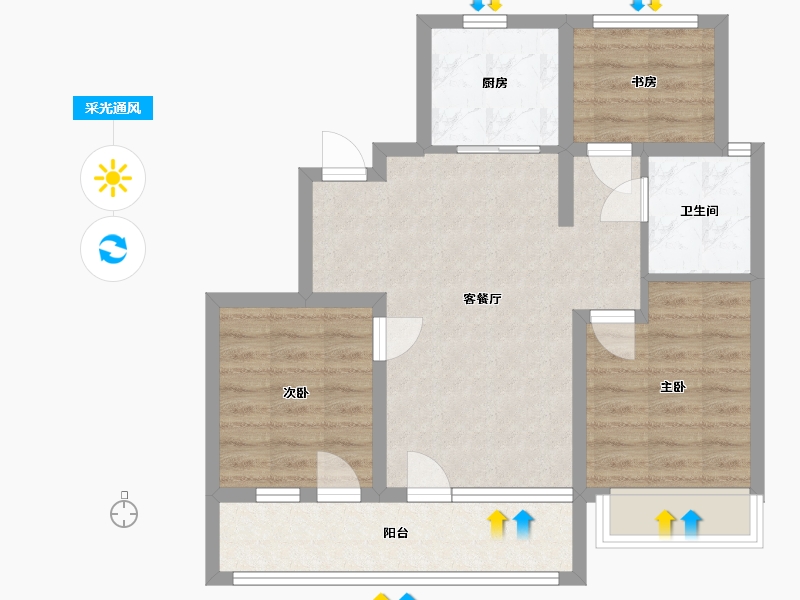 山东省-济宁市-运河春晓-76.00-户型库-采光通风