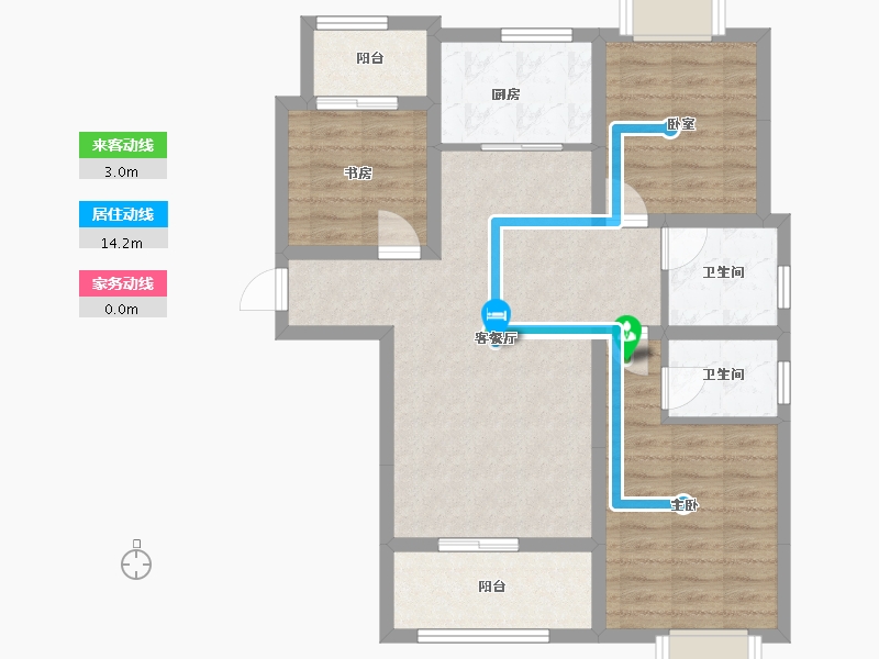 湖北省-荆州市-欧亚达悦城-89.68-户型库-动静线