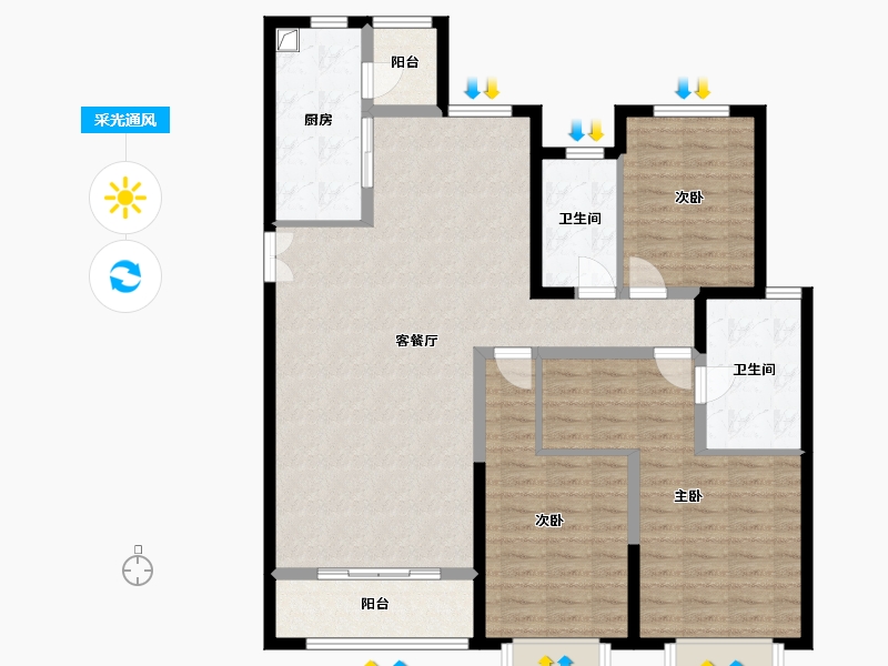 山西省-忻州市-雁门公园-133.00-户型库-采光通风