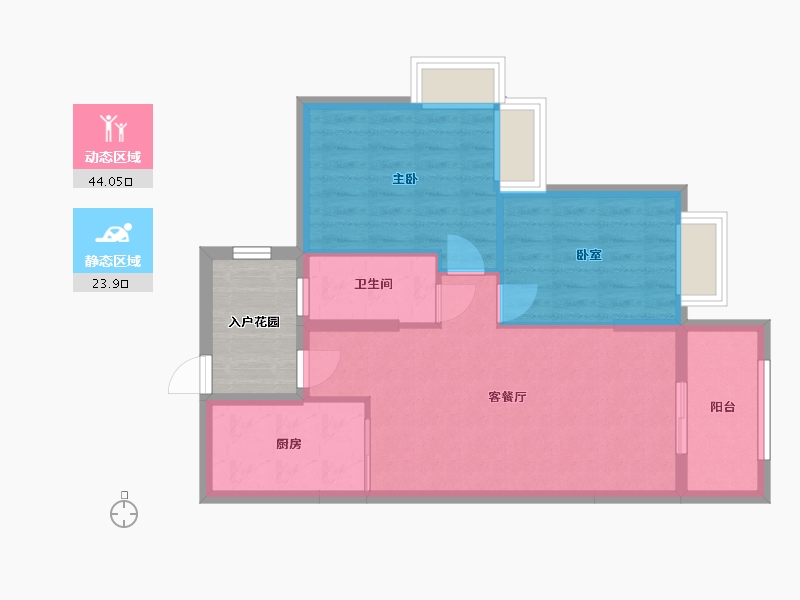 广东省-中山市-中盈壹英里-66.56-户型库-动静分区