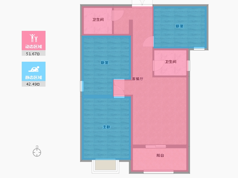 河北省-邯郸市-锦尚龙城-84.00-户型库-动静分区