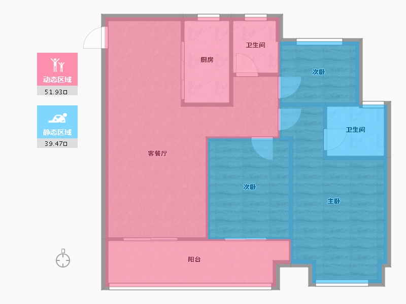 浙江省-温州市-瓯湖名苑-82.40-户型库-动静分区