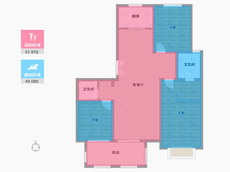 河北省-石家庄市-燕港美域-93.60-户型库-动静分区