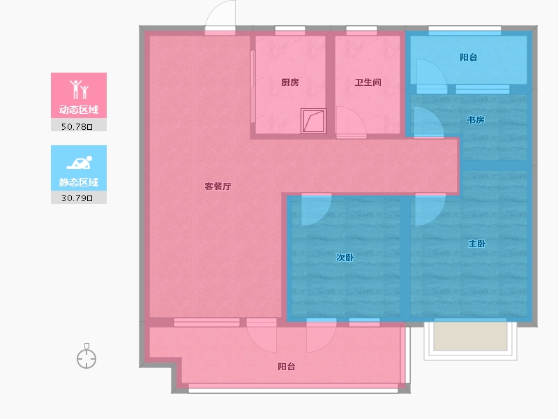 山东省-青岛市-兴华悦府-71.20-户型库-动静分区