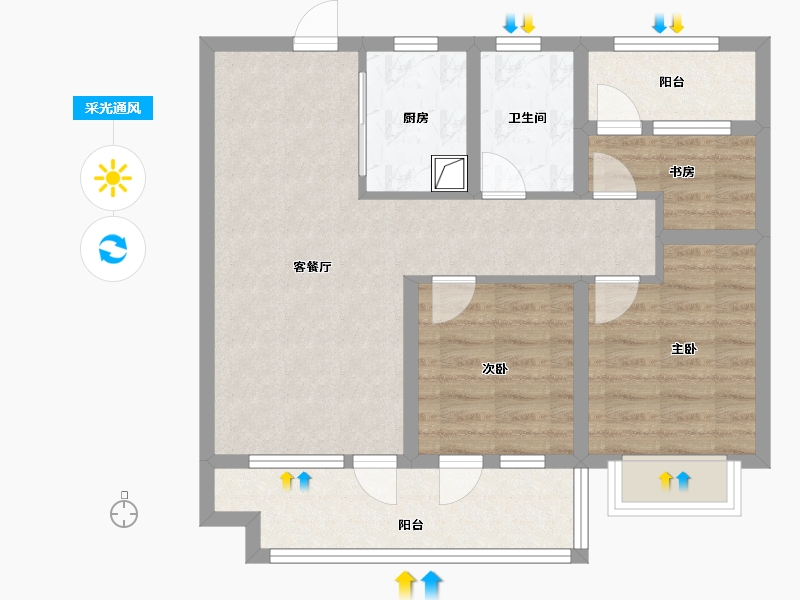 山东省-青岛市-兴华悦府-71.20-户型库-采光通风