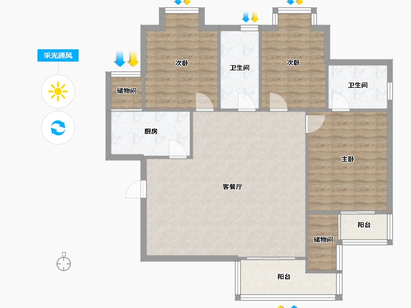 陕西省-西安市-华府-112.00-户型库-采光通风