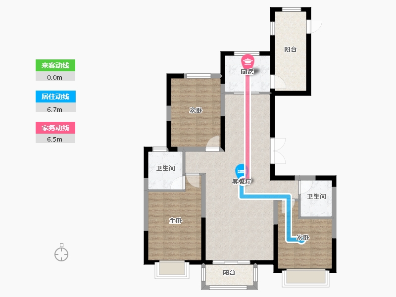 河北省-秦皇岛市-玉带湾-106.40-户型库-动静线