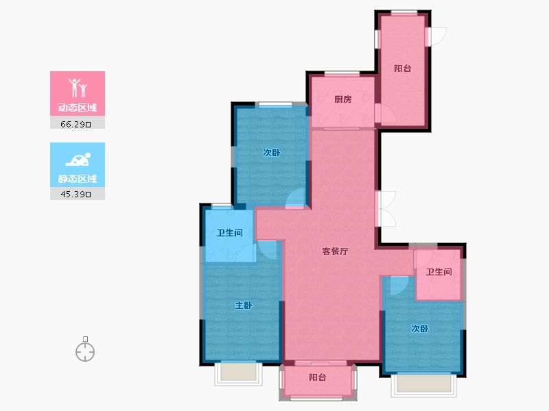 河北省-秦皇岛市-玉带湾-106.40-户型库-动静分区