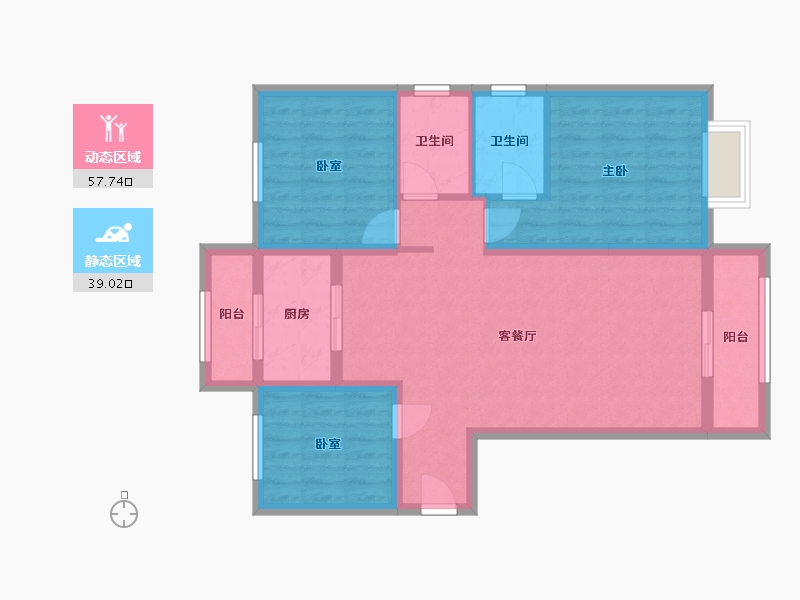 陕西省-榆林市-金沙悦府-95.00-户型库-动静分区