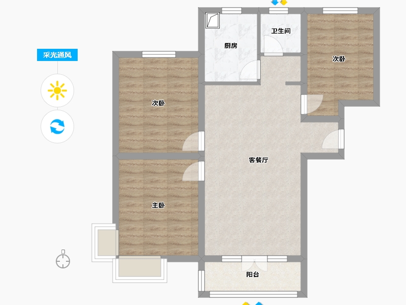 安徽省-合肥市-安百苑-80.00-户型库-采光通风