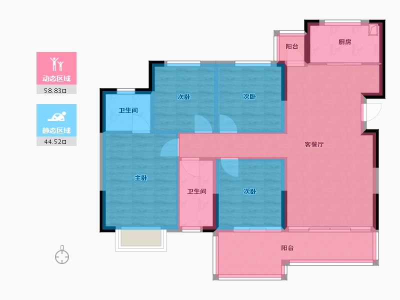 四川省-乐山市-和喜云璟-92.00-户型库-动静分区