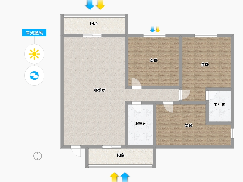 广东省-江门市-金汇城市广场-106.00-户型库-采光通风