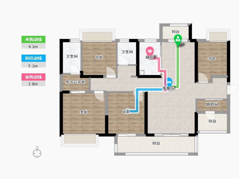 湖南省-常德市-柳叶和园-114.40-户型库-动静线