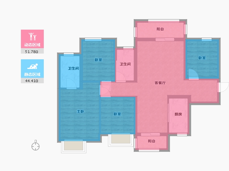 广西壮族自治区-柳州市-融创江南林语-102.40-户型库-动静分区