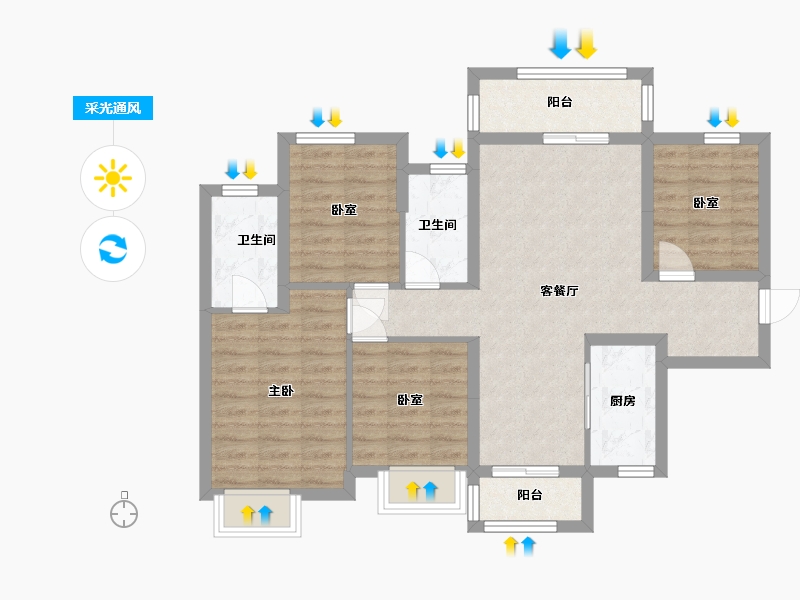 广西壮族自治区-柳州市-融创江南林语-102.40-户型库-采光通风