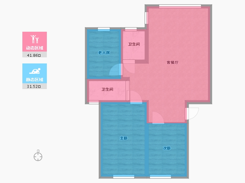 广东省-珠海市-华苑花园-62.40-户型库-动静分区