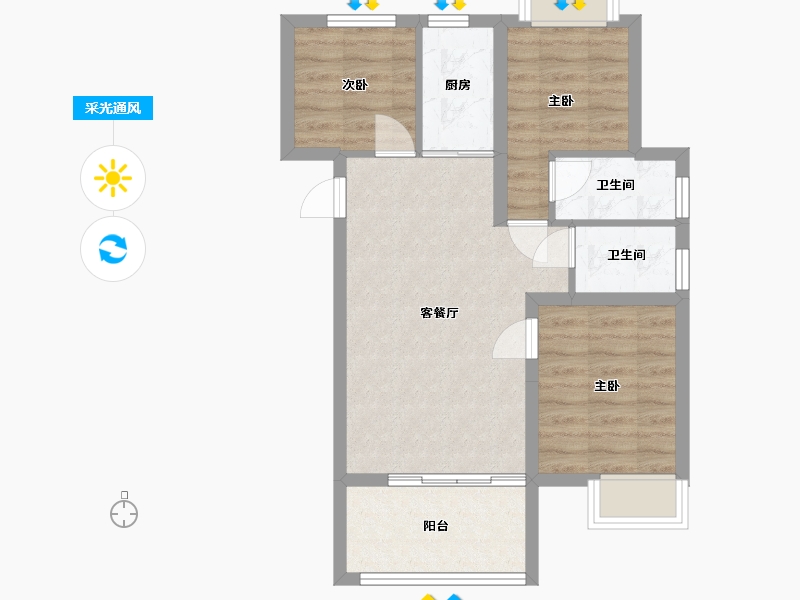 福建省-福州市-榕发玖熹雅筑-82.00-户型库-采光通风