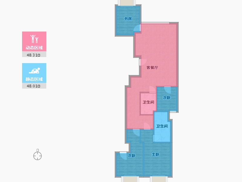 辽宁省-大连市-融创壹号院-108.00-户型库-动静分区