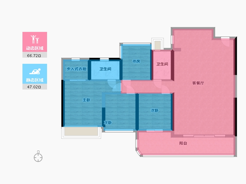 广东省-广州市-中海观云府-102.00-户型库-动静分区