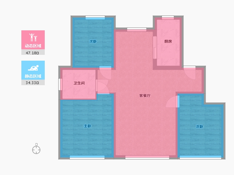 内蒙古自治区-赤峰市-御湖郡-82.40-户型库-动静分区