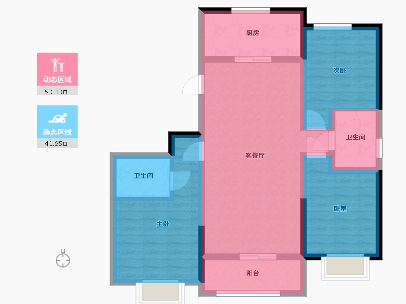 陕西省-榆林市-流水馨城-99.00-户型库-动静分区