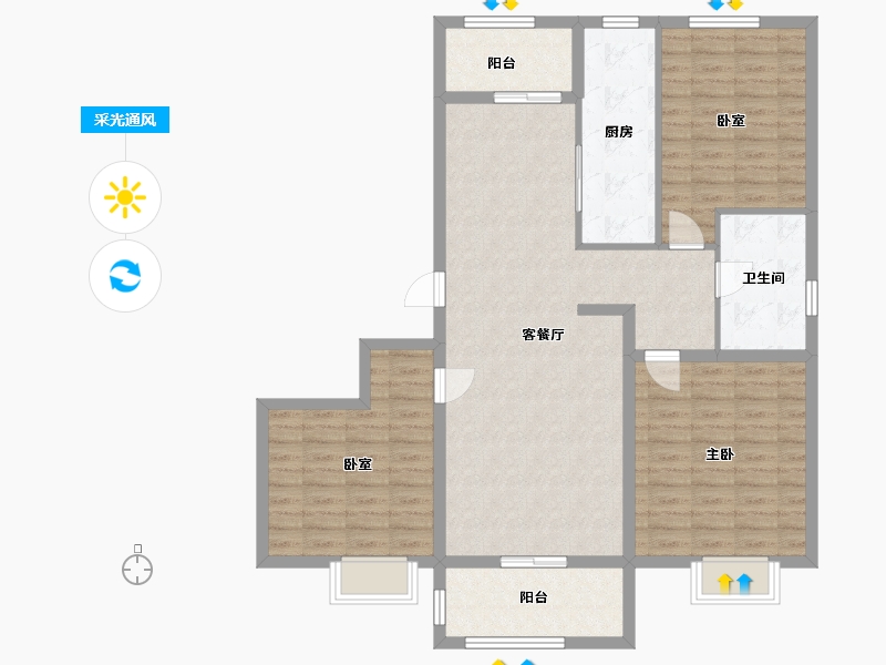 江苏省-连云港市-康颐华府-98.34-户型库-采光通风