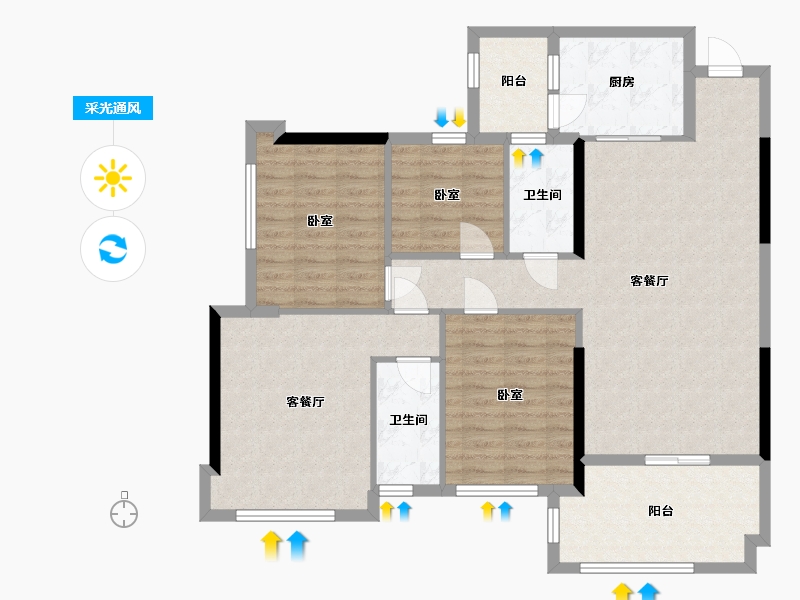 广东省-湛江市-城市海悦-113.00-户型库-采光通风