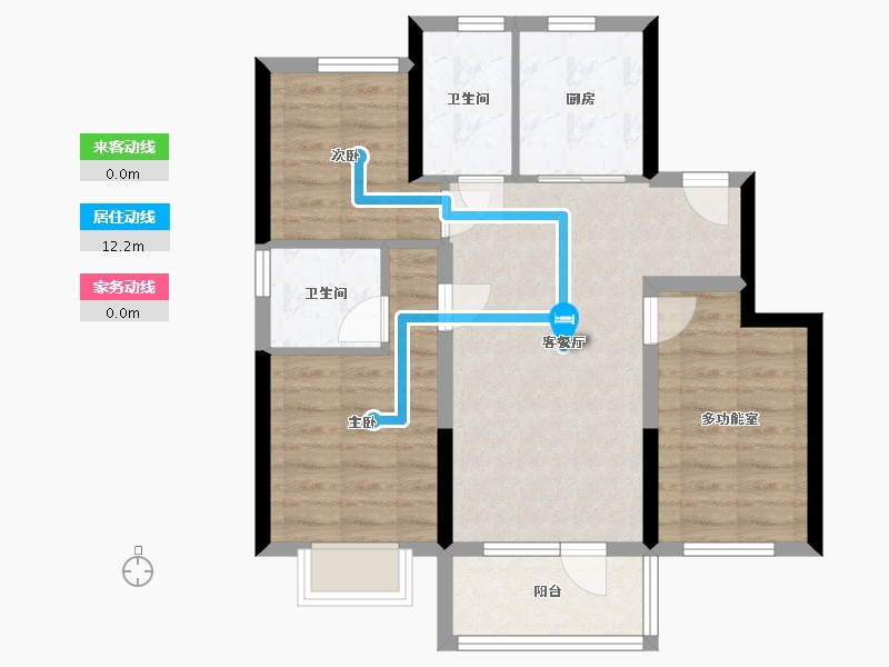 河北省-廊坊市-保利云上-83.44-户型库-动静线