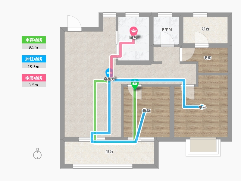 江苏省-常州市-嘉宏空港国际星光城-69.34-户型库-动静线