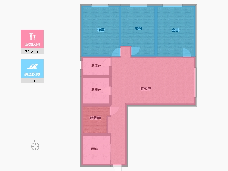 河南省-郑州市-金融广场-B座-118.40-户型库-动静分区