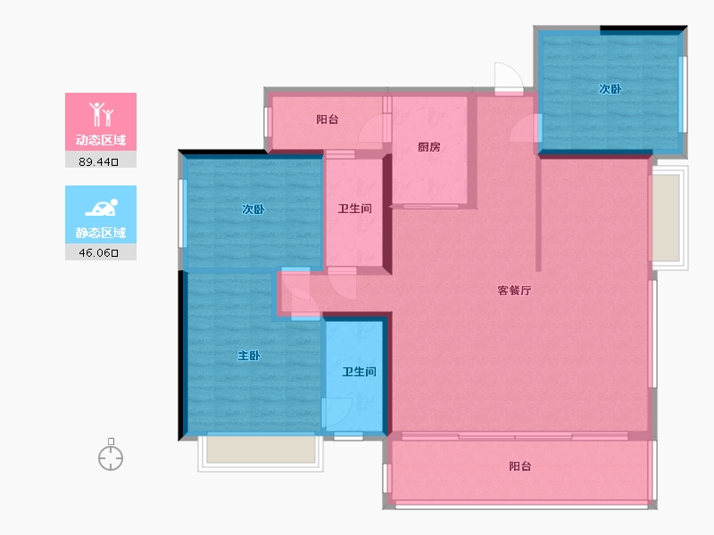 四川省-成都市-麓湖生态城-137.60-户型库-动静分区