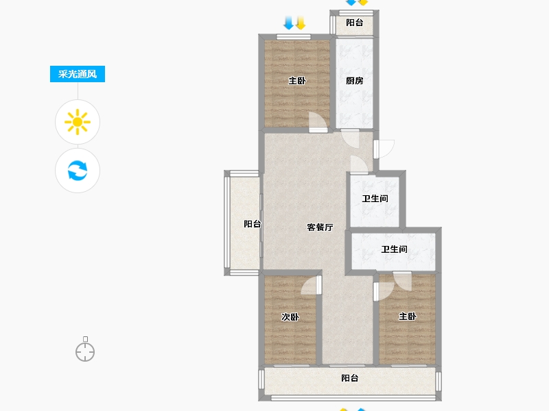 北京-北京市-明慧嘉园-121.00-户型库-采光通风