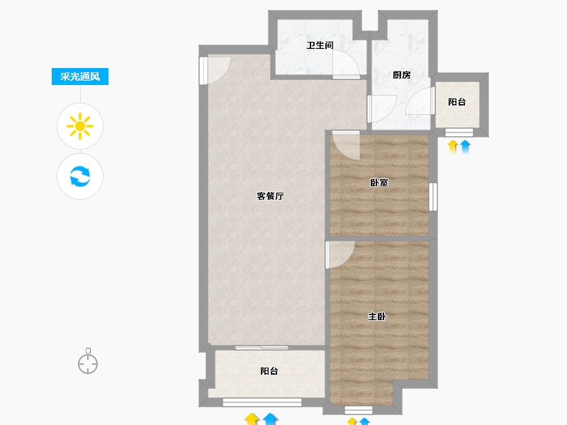 广东省-广州市-富基广场-一期-71.00-户型库-采光通风