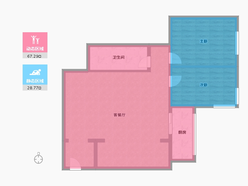 辽宁省-朝阳市-隆欣家园-83.80-户型库-动静分区