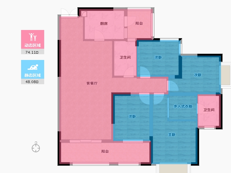 贵州省-遵义市-凤凰家园-111.92-户型库-动静分区