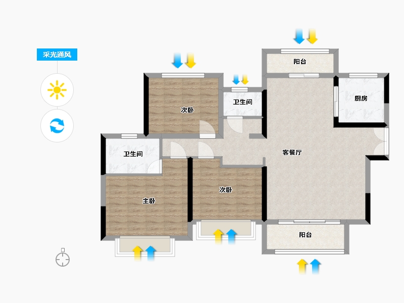 河南省-南阳市-建业-108.80-户型库-采光通风